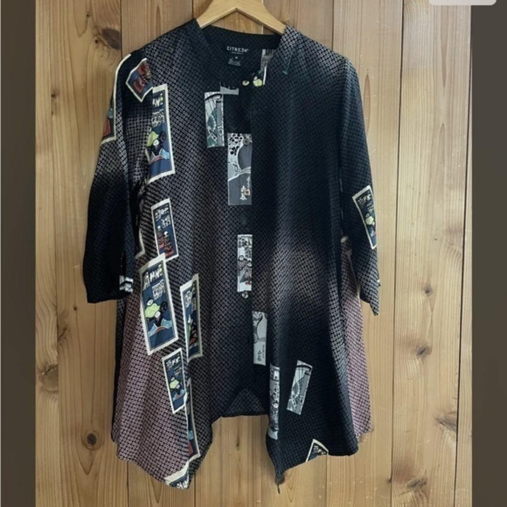 Citron silk blouse size Medium